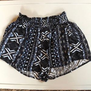 Navy with baby blue and white accents shorts